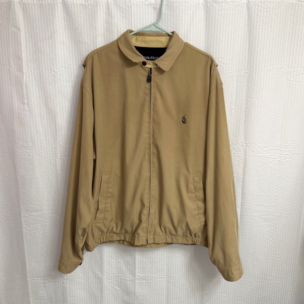 Vintage 90s Nautica Harrington Windbreaker Jacket L Flannel Lined